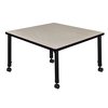 Regency Tables > Height Adjustable > Square Mobile Tables, 42 X 42 X 23-34, Wood|Metal Top, Maple TB4242PLAPCBK